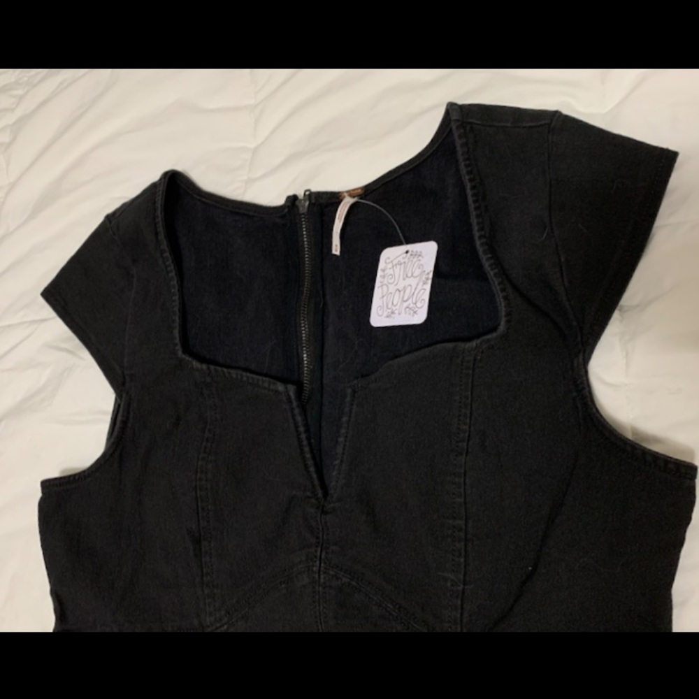 Free people back denim dress